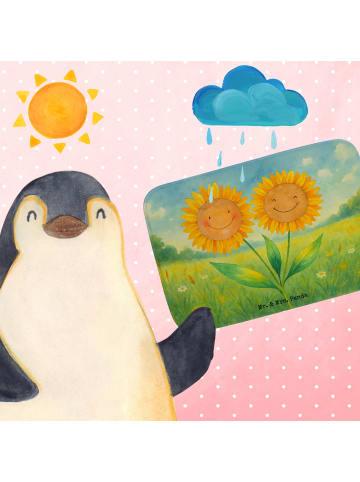 Mr. & Mrs. Panda Badezimmerteppich Blume Sonnenblume Design ohne... in Weiß