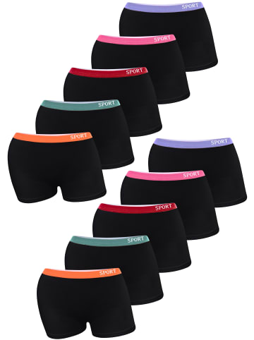 LOREZA 10er Set Pantys - Streifen - Bunt 140-146