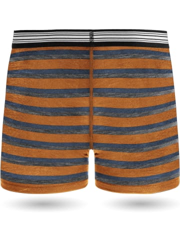 Normani Outdoor Sports Herren Merino Boxershorts Adelaide in Orange/Blau/Grau