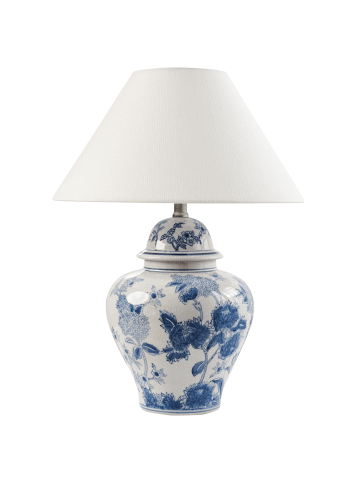 Beliani Tischleuchten SORRAIA in Weiß/Blau - (W) 40 x (H) 53 x (L) 40 cm