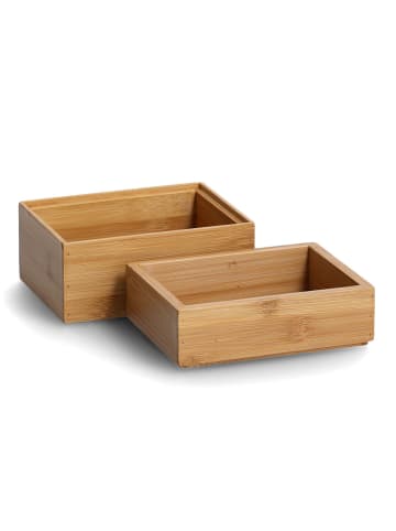 Zeller Kosmetik-Organizer, Bambus, 2er-Set in Braun, (B) 11 x (H) 10 x (L) 14,5 cm