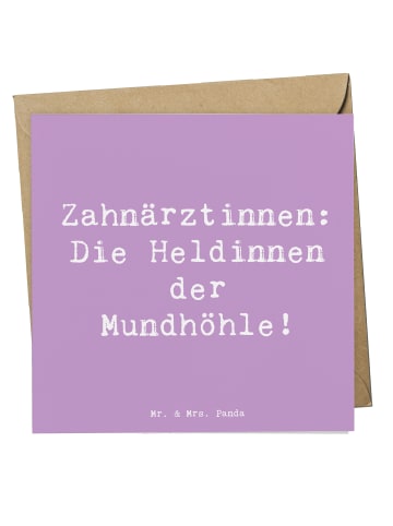 Mr. & Mrs. Panda Klappkarte Spruch Zahnärztin Heldin mit Spruch in Lavendeltraum