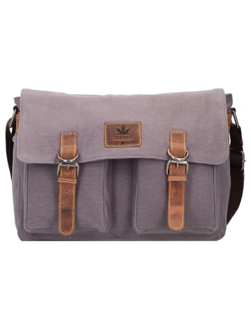 Greenburry Vintage Hemp Messenger 38 cm in light grey