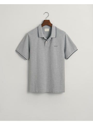 Gant Piqué Poloshirt mit Randstreifen in Schwarz