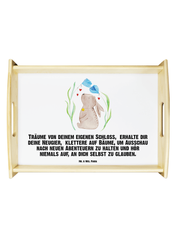 Mr. & Mrs. Panda Tablett Hase Blume mit Spruch in Weiß