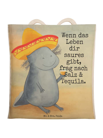 Mr. & Mrs. Panda Einkaufstasche Axolotl Tequila Design mit Spruch in Weiß