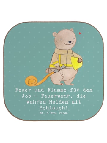 Mr. & Mrs. Panda gläseruntersetzer Feuerwehrmann Helden mit Spruch in Meeresbrise