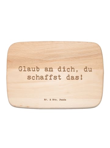 Mr. & Mrs. Panda Servierbrett Spruch Schulanfang Glaube mit Spruch in Transparent