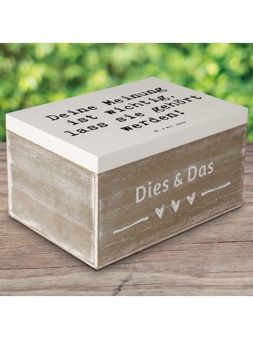 Mr. & Mrs. Panda Holzkiste Spruch Mutig zu seinen Meinungen steh... in Weiß