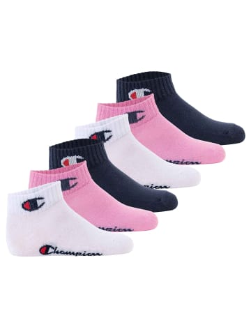 Champion Socken 6er Pack in Pink/Weiß/Blau