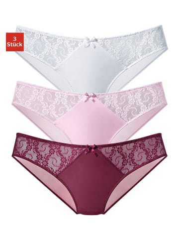 PETITE FLEUR Slip in weiß+rosé+brombeer