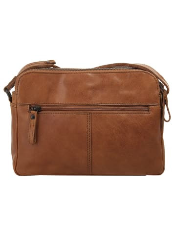 SPIKES & SPARROW Umhängetasche echt Leder in cognac