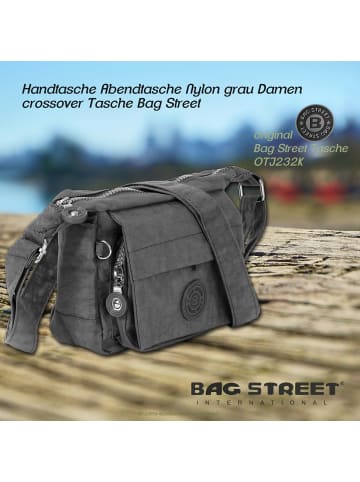 Bag Street Handtasche, Abendtasche Nylon grau ca. 17cm