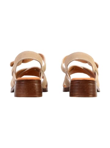 Divine Factory Alénoa-Ledersandalen mit Absatz Beige