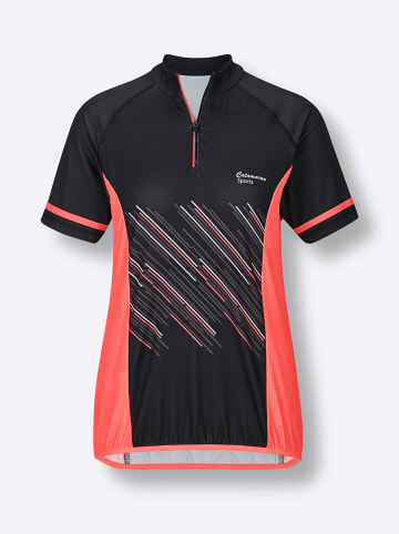WITT WEIDEN Fahrradshirt in schwarz-koralle