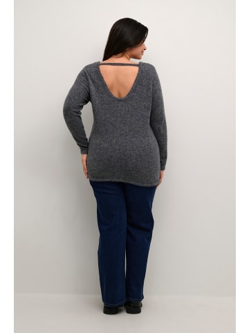 KAFFE curve Strickpullover KCrae in Dark Grey Melange