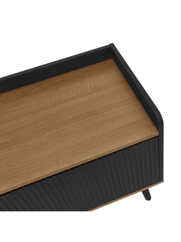 ABRIHOME TV Schrank 160 cm Dreitüriger Unterschrank Schwarz