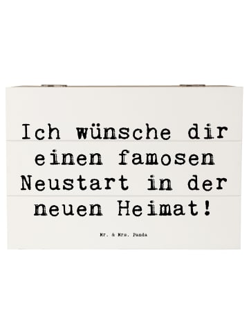 Mr. & Mrs. Panda Erinnerungsbox Spruch Neustart Umzug mit Spruch in Weiß
