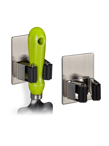 relaxdays 4 x Gerätehalter in Silber