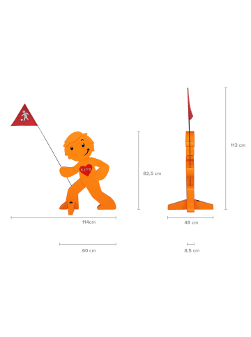 StreetBuddy StreetBuddy  Warnfigur für Kindersicherheit in Weiß und Orange. 2-er Pack