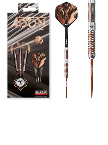 BULLS Steeldarts Adon Dartpfeile 90% Tungsten Darts-Set Profi in bronze black