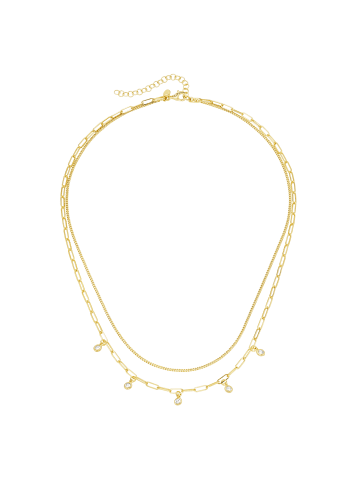 Smart Jewel Collier Layering Collier, Zirkonia Steine in Gold