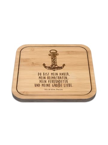 Mr. & Mrs. Panda Bierdeckel Anker Blau mit Spruch in Transparent
