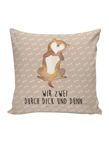 Mr. & Mrs. Panda 40x40 Kissen Hund Streicheln mit Spruch in Hundeglück