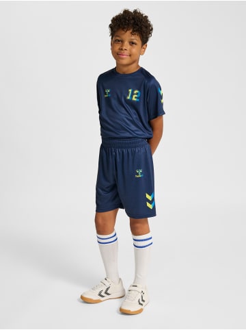 Hummel T-Shirt Hmlshimmer Kinder in DRESS BLUES/LIMEADE