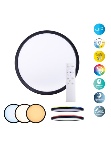 näve LED Deckenleuchte "CARLO" in schwarz - EEK F