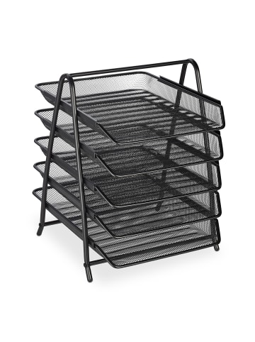 relaxdays Dokumentenablage in Schwarz - (B)30 x (H)37,5 x (T)35,5 cm