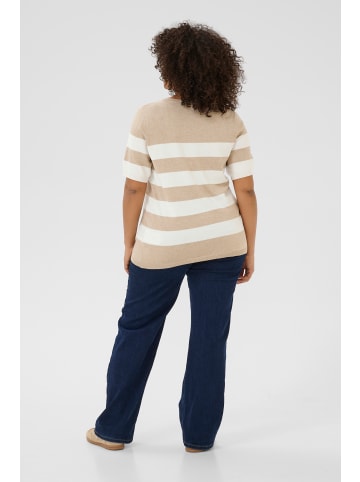 KAFFE curve Strickpullover KClizzy Regular fit in Feather Grey Mel./Chalk Stripe