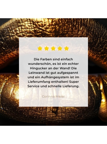 MuchoWow Leinwand bilder Goldene Lippen (BxH)