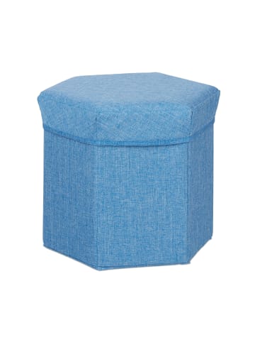 relaxdays Sitzhocker in Blau - (B)36 x (H)31 x (T)32 cm