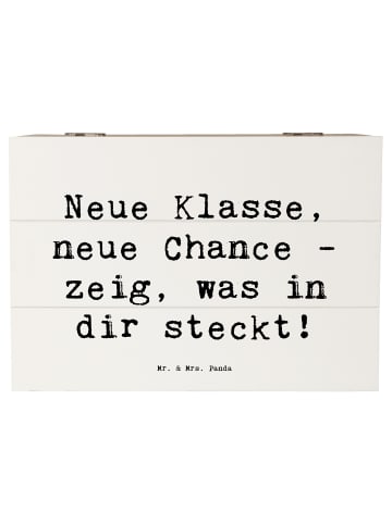 Mr. & Mrs. Panda Kiste Spruch Erster Schultag Neue Klasse mit Sp... in Weiß