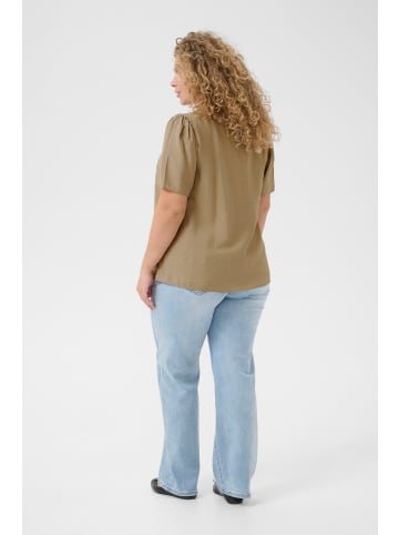 KAFFE curve Kurzarm-Bluse KCmui Regular fit in Chincilla CC