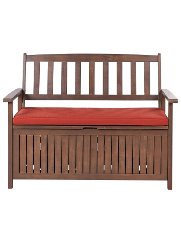 Beliani Gartenbank SOVANA in Braun/Rot - (W) 120 x (H) 91 x (L) 60 cm