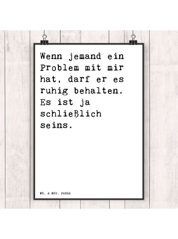 Mr. & Mrs. Panda Poster Wenn jemand ein Problem... mit Spruch in Weiß