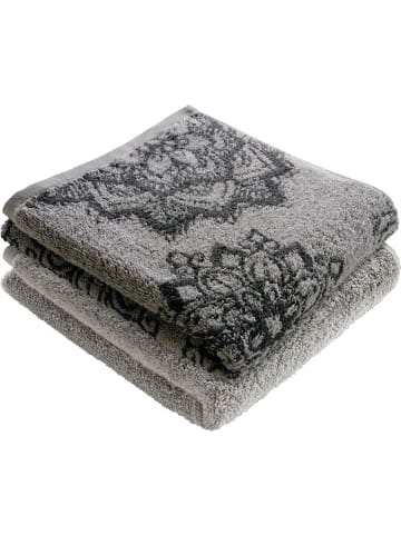 Erwin Müller Frottier, Jacquard Duschtuch 2er-Pack Bühl in grau