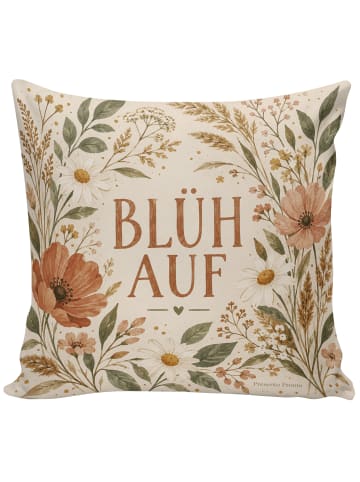 Mr. & Mrs. Panda Couchkissen Wildblumen Boho Design mit Spruch in Weiß