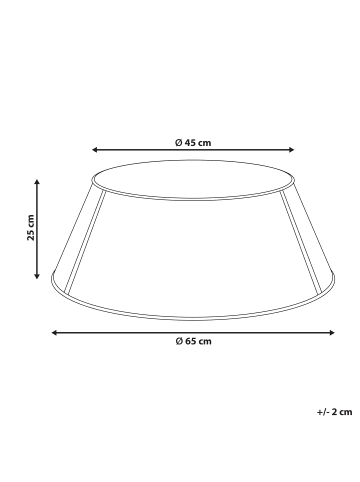 Beliani Weihnachtsbaumkragen ROVANIEMI in Silber - (W) 65 x (H) 25 x (L) 65 cm
