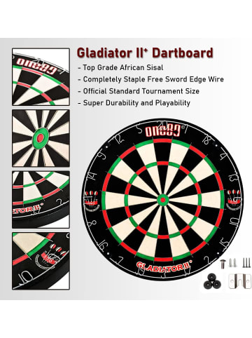 COFI 1453 Dartscheibe mit 6 Dartpfeile in Mehrfarbig