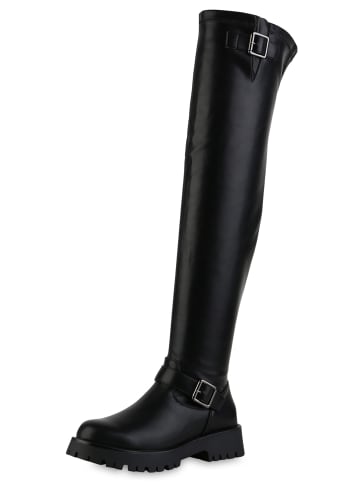 VAN HILL Overknees Amanda in Schwarz Silber