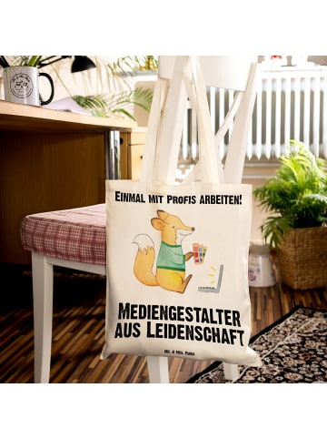 Mr. & Mrs. Panda Einkaufstasche Mediengestalter Leidenschaft mit... in Creme