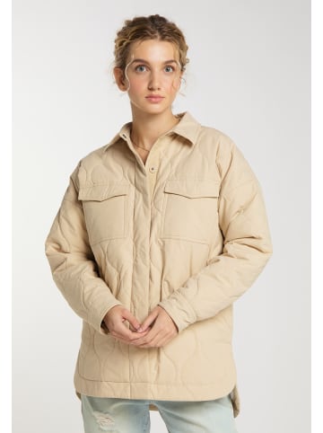 DreiMaster Damen Overshirt Aus Baumwolle in Hellbeige