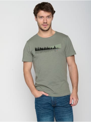 GreenBomb T-Shirt Nature Ice Fishing in Oliv