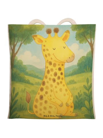 Mr. & Mrs. Panda Tote Bag Giraffe Zufrieden Design ohne Spruch in Weiß
