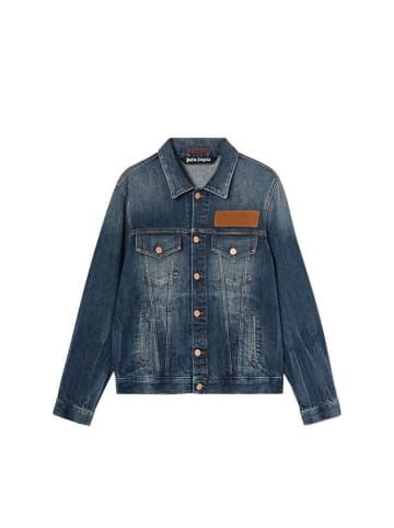 Palm Angels Blau Baumwolle Denim Jacke