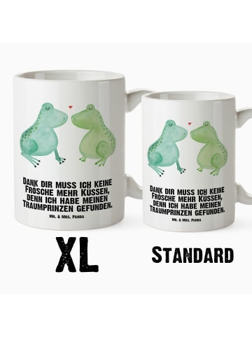 Mr. & Mrs. Panda XL Tasse Frosch Liebe mit Spruch in Weiß
