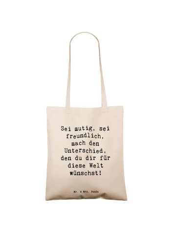 Mr. & Mrs. Panda Schultasche Spruch Freundlichkeiten verbreiten ... in Creme